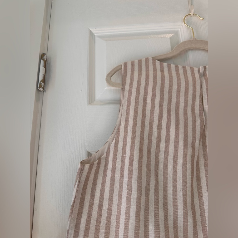 Wishlist Beige & White Striped Cotton Wide-Leg Two Piece Pant Set (Large) - Picture 11 of 12